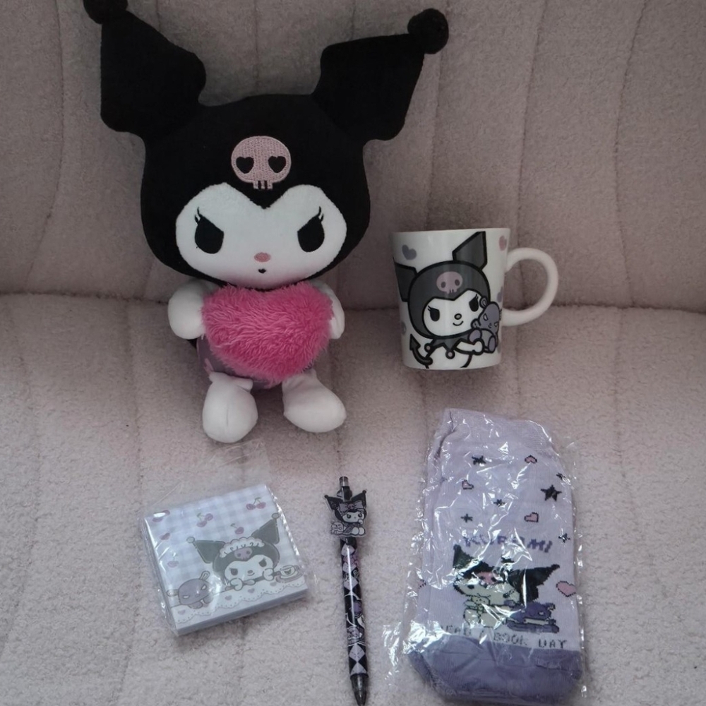 Sanrio Kuromi mug and plush set